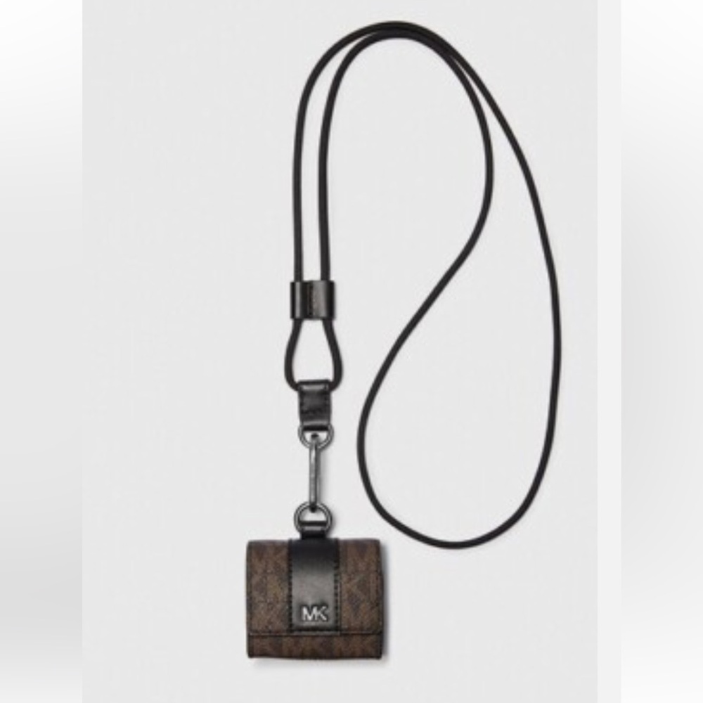 Michael Kors Hudson Logo Lanyard Case for AirPods with gift box Brown Black